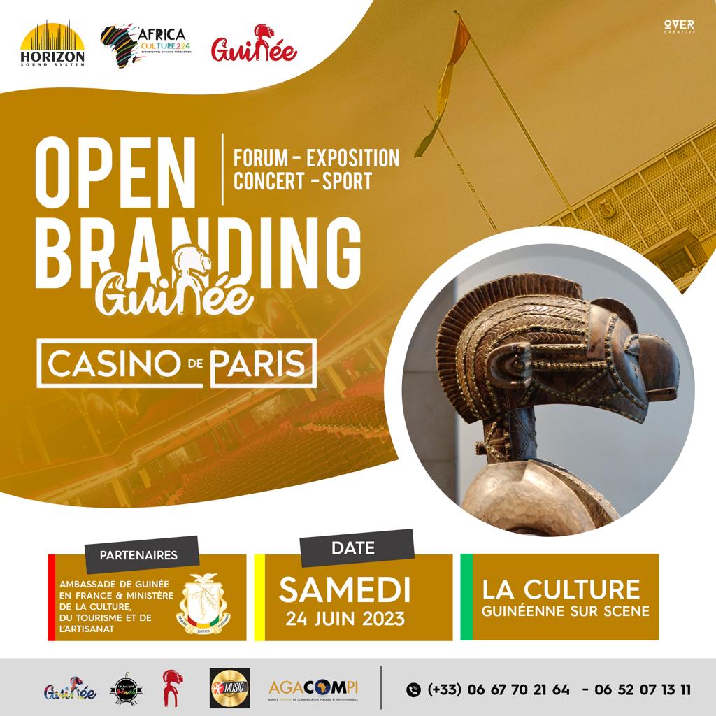 Promouvoir la destination Guinée Conakry à l'international et valoriser la culture guinéenne dans son ensemble, tels sont les objectifs de l’événement « Open Branding Guinée» qui se tiendra le 23 juin 2023 à Paris.