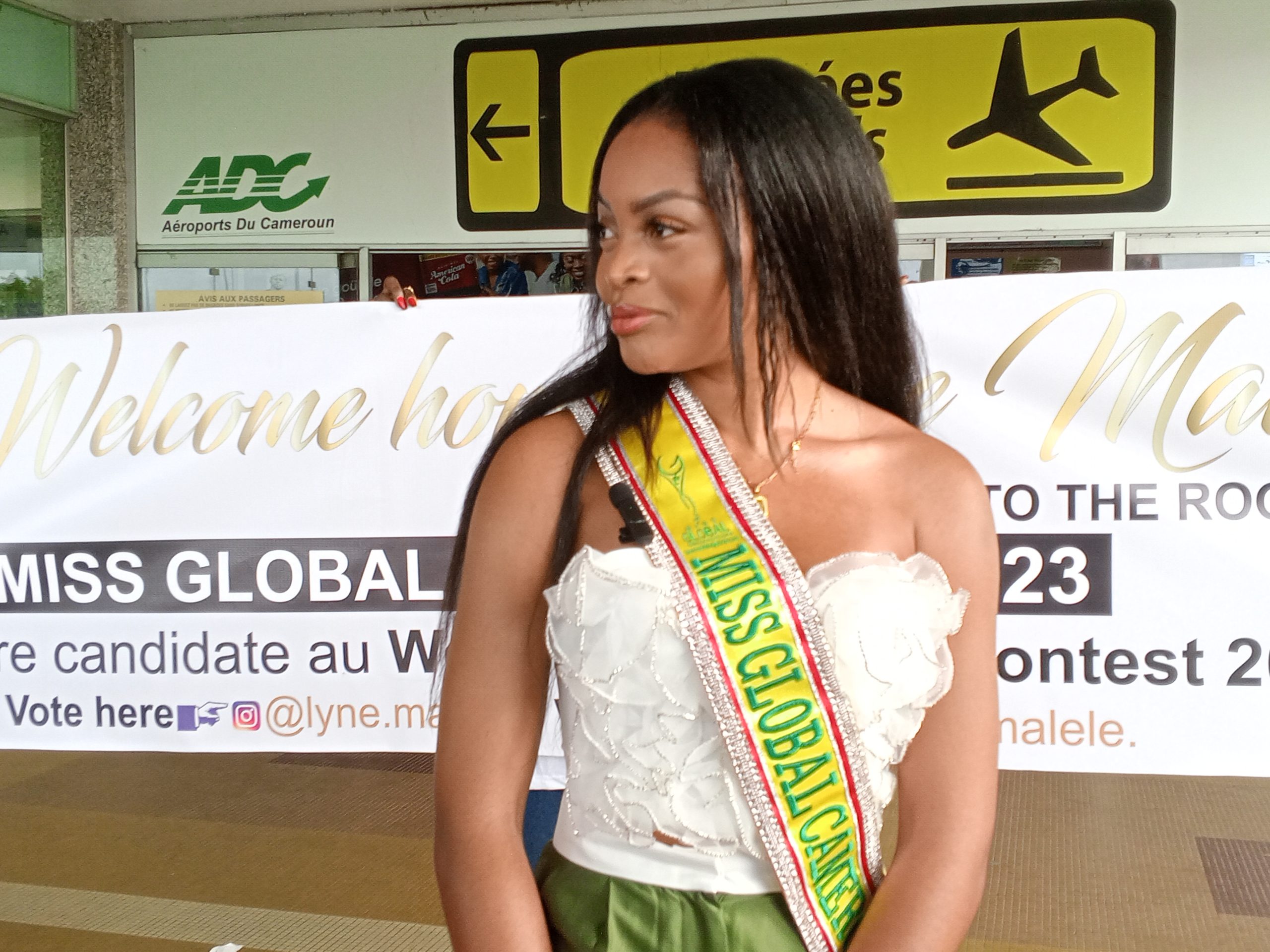 Miss Global Cameroon 2023 : (re)vivez l’arrivée de Lyne Malele par l’Aéroport international de Douala