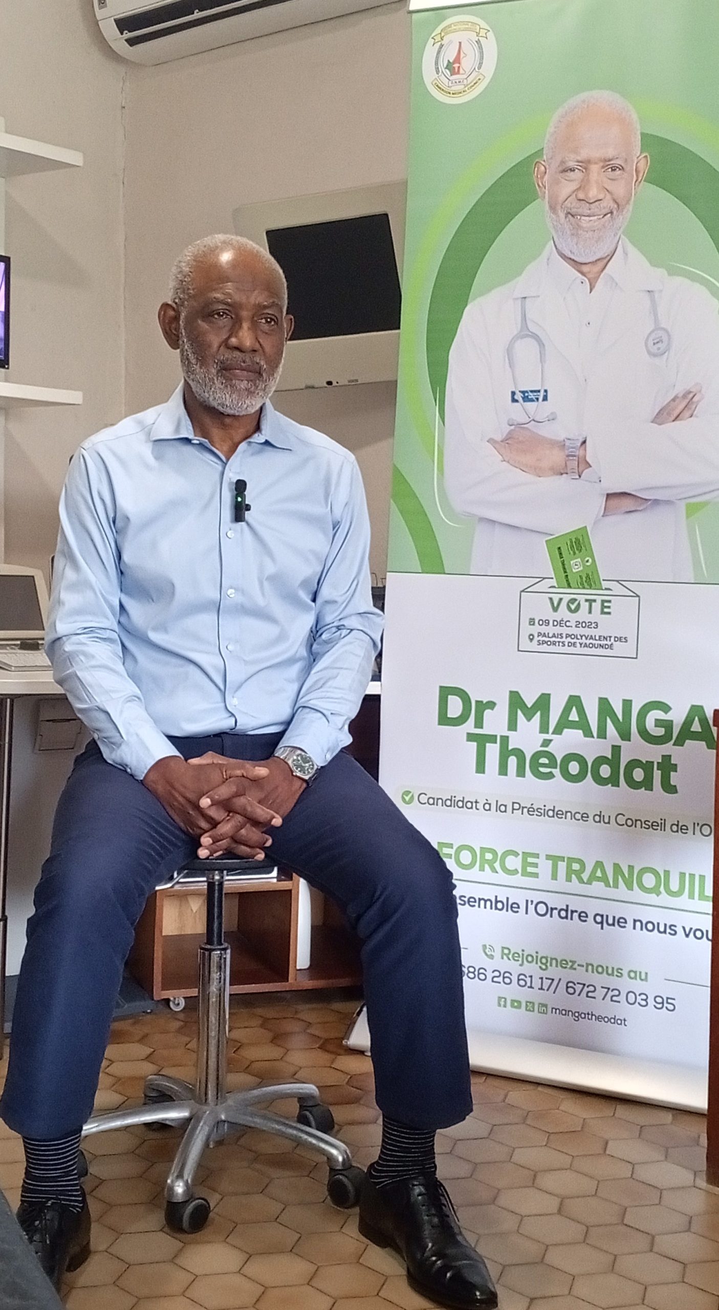 Candidat à la présidence de l’Ordre national des médecins du Cameroun (ONMC), du 9 décembre 2023, l’ophtalmologiste de 64 ans se présente comme un « pur produit du vivre-ensemble ».