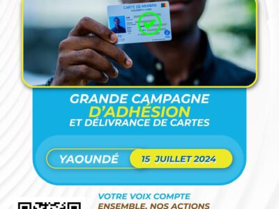 Le parti dirigé par Serge Espoir Matomba a lancé, le 7 juillet 2024, une grande campagne d’adhésion et de délivrance des cartes de membres dans les principales villes du pays. Cette nouvelle opération intervient quelques jours seulement après l’annonce par le jeune leader politique, d’un débat national sur « le développement économique et social ».