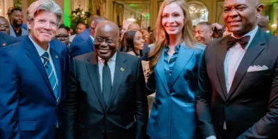 Carlos Vila Nova; Président de São Tomé et Principe ; Julius Maada Bio, Président de la Sierra Leone ; Brice Oligui Nguema, Président du Gabon ; Nana Akufo-Addo, Président du Ghana ; et la reine Maxima des Pays-Bas et d'autres dirigeants ont commémoré le 40e anniversaire de la United Bank for Africa (UBA) Amérique et les 75 ans du groupe UBA.